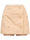 Women's Trench Mini Cotton Gabardine A-Line Skirt Pale Nude - BURBERRY - BALAAN 9