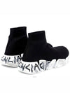 Women's Speed ??20 Graffiti Recycled Knit High Top Sneakers Black - BALENCIAGA - BALAAN 5