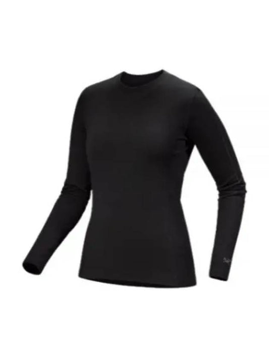 Women's Rho Merino Wool LS Crew Long Sleeve T-Shirt Black - ARC'TERYX - BALAAN 1