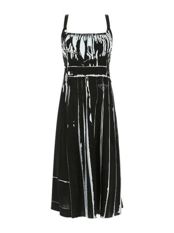 22SS Long Dress P3G59S22110JO F0EIL Printed - PRADA - BALAAN 1