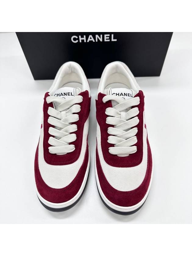 CC Logo Jenny Sneakers Men s Burgundy G39978 - CHANEL - BALAAN 4