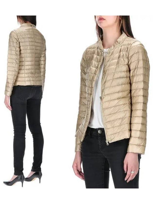 Women's Elena Slim Fit Bomber Padding Gold Beige - HERNO - BALAAN 2