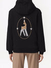 Women's Back Embroidered Deer Hoodie Black - BURBERRY - BALAAN 6