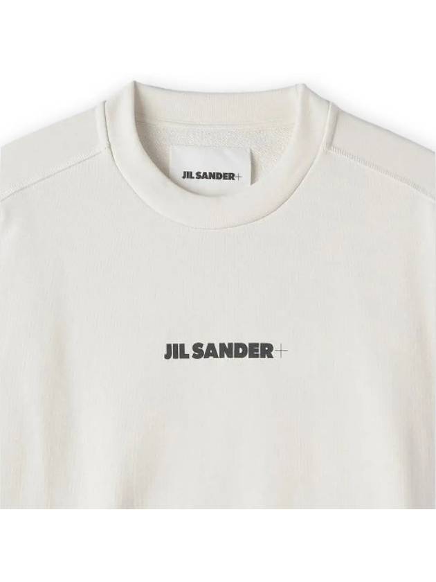 Logo Printing Oversized Cotton Sweatshirt White - JIL SANDER - BALAAN 5