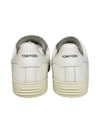 Warwick T Logo Punching Leather Low Top Sneakers White - TOM FORD - BALAAN 4