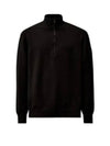 Merino Wool Polo Knit Top Black - CP COMPANY - BALAAN 2