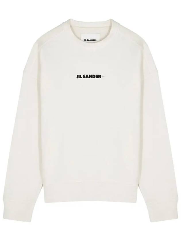 Logo Printing Oversized Cotton Sweatshirt White - JIL SANDER - BALAAN 2