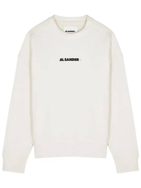 Logo Printing Oversized Cotton Sweatshirt White - JIL SANDER - BALAAN 2