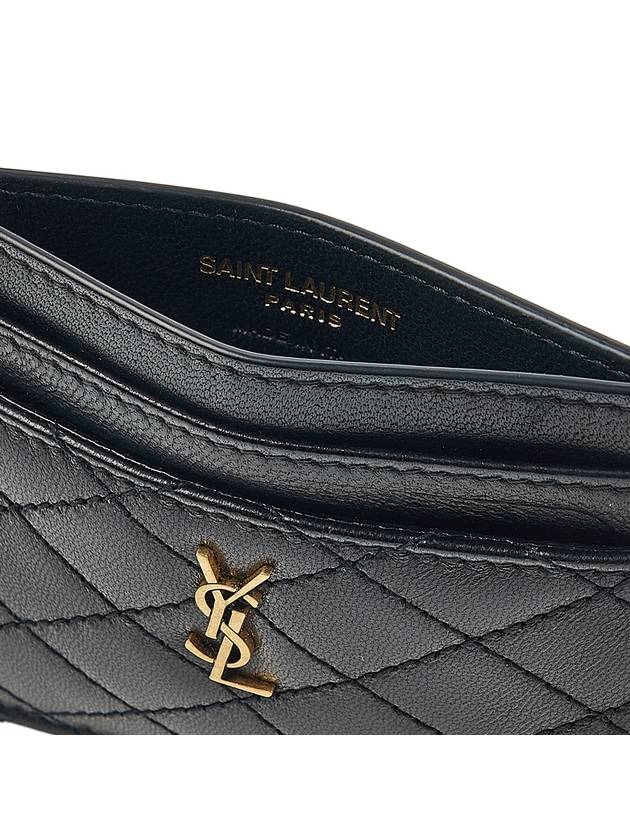 Gabi Quilted Lambskin Card Wallet Black - SAINT LAURENT - BALAAN 10