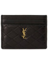 Gabi Quilted Lambskin Card Wallet Black - SAINT LAURENT - BALAAN 2