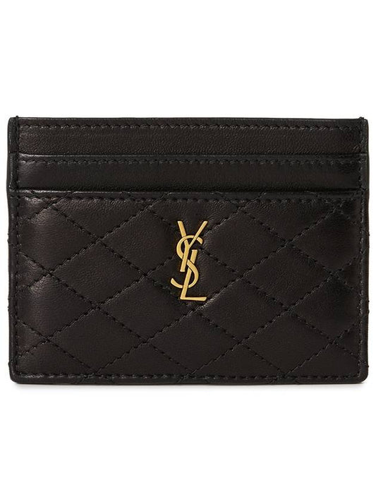 Gabi Quilted Lambskin Card Wallet Black - SAINT LAURENT - BALAAN 2