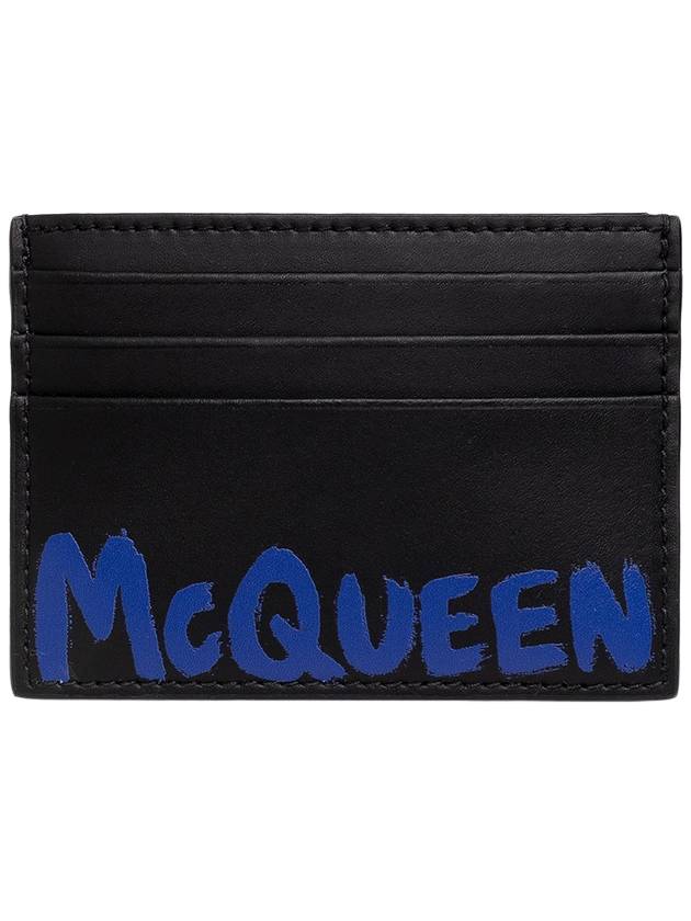 Graffiti Card Wallet Black - ALEXANDER MCQUEEN - BALAAN 1