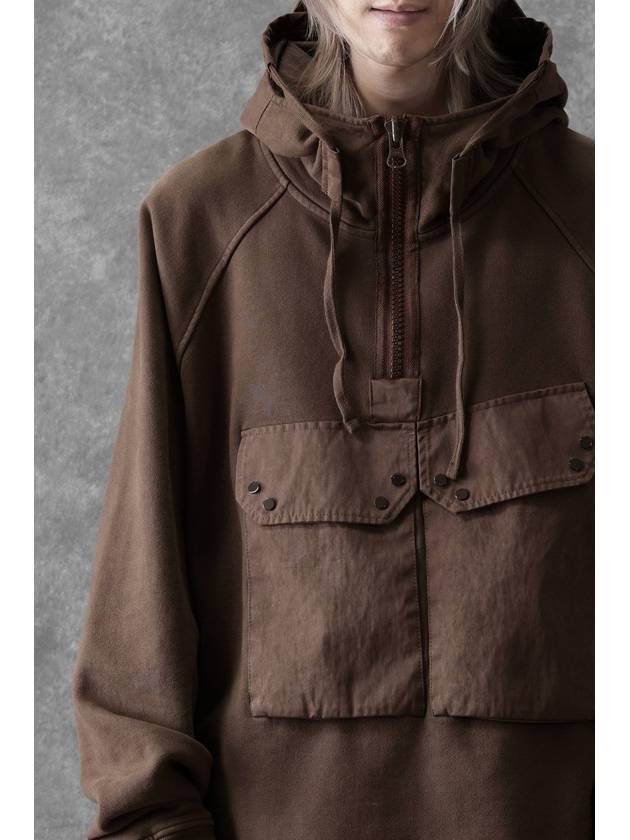 Felpa Chiusa Cappuccio Garment-Dye Hooded Anorak Brown - TEN C - BALAAN 8