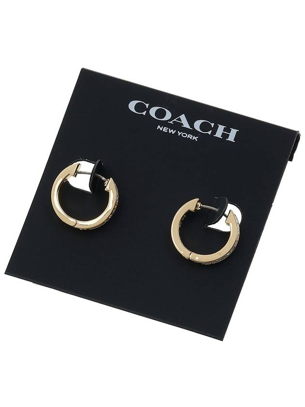 Classic Crystal Pearl HuGGie Earrings Gold - COACH - BALAAN 8