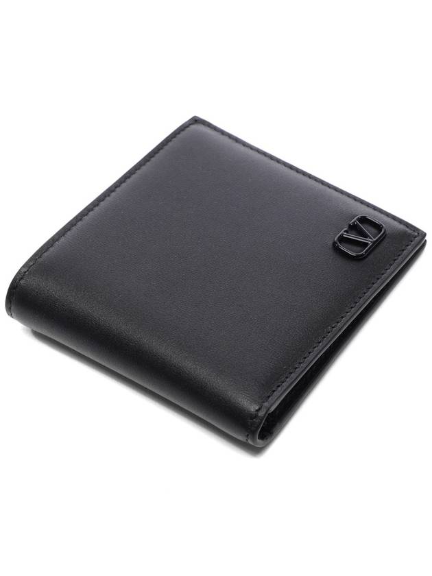 V Logo Signature Half Wallet Black - VALENTINO - BALAAN 6