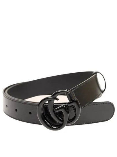 GG Marmont Thin Belt Black - GUCCI - BALAAN 2