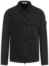 Old Treatment Garment Dyed Overshirt Jacket Black - STONE ISLAND - BALAAN 3