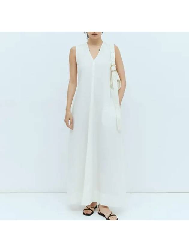 Fluid V neck sleeveless maxi dress white 242 WRD2660 FB0159 059 - TOTEME - BALAAN 1