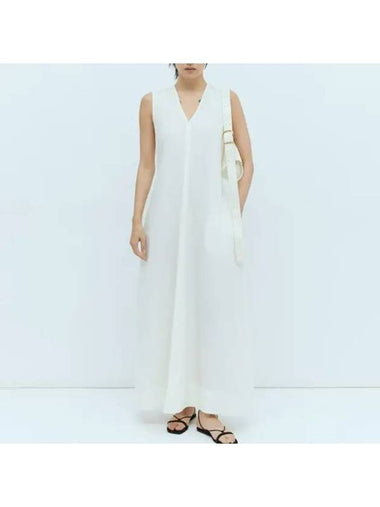 Fluid V neck sleeveless maxi dress white 242 WRD2660 FB0159 059 - TOTEME - BALAAN 1