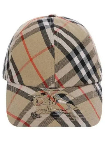 Check logo applique beige ball cap 270608 - BURBERRY - BALAAN 1