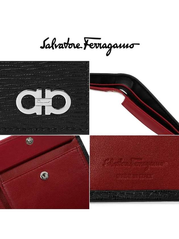 Gancini Half Wallet Black - SALVATORE FERRAGAMO - BALAAN 5