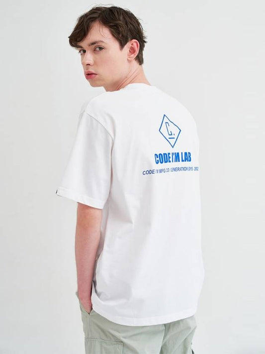 LAB logo printing overfit short sleeve tshirt white - CODE I'M - BALAAN 1