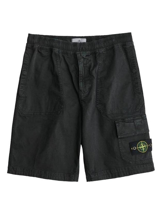 Waffen Patch Flap Pocket Cargo Shorts Black - STONE ISLAND - BALAAN 1