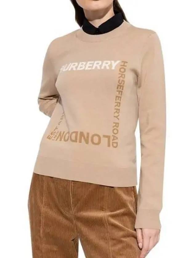 Alain Logo Knit Top Beige - BURBERRY - BALAAN 2