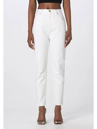 high waist slim fit jeans white - BALMAIN - BALAAN 2