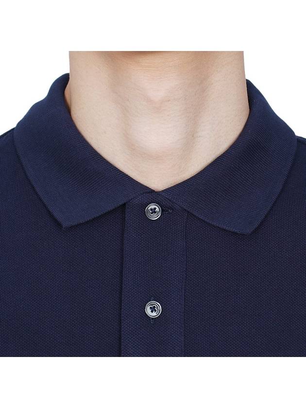 Men's Heart Logo Polo Shirt Navy - AMI - BALAAN 7