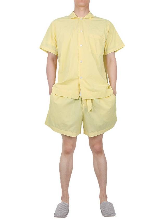 Poplin Pajamas Organic Cotton Short Sleeve Shirt Lemonade - TEKLA - 6
