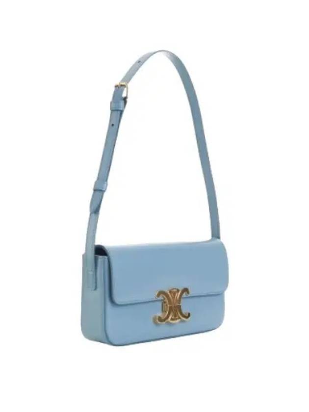 Claude Shiny Calfskin Shoulder Bag Blue - CELINE - BALAAN 2