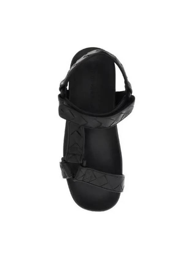 Trip Intrecciato Leather Sandals Black - BOTTEGA VENETA - BALAAN 4