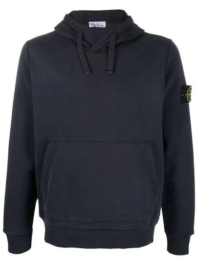 Wappen Patch Cotton Fleece Hoodie Navy - STONE ISLAND - BALAAN 2