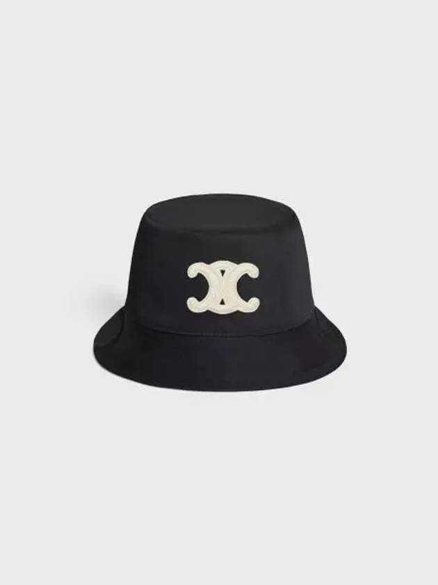 Triomphe Cotton Gabardine Bucket Hat Black - CELINE - BALAAN 2