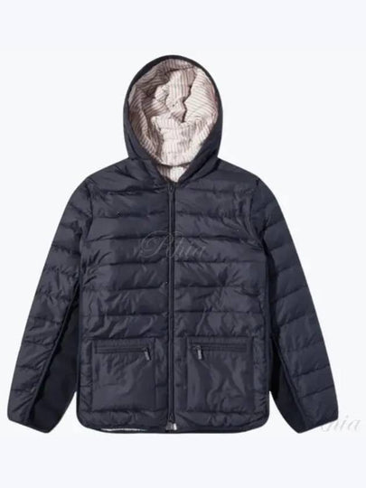 Ultra Light Nylon Hooded Down Padding Navy - THOM BROWNE - BALAAN 2