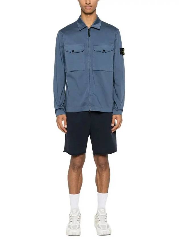 Two-pocket Overshirt Zip-up Jacket Dark Blue - STONE ISLAND - BALAAN 3