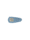 Woven Fabric Hair Clip Light Blue - MIU MIU - BALAAN 3