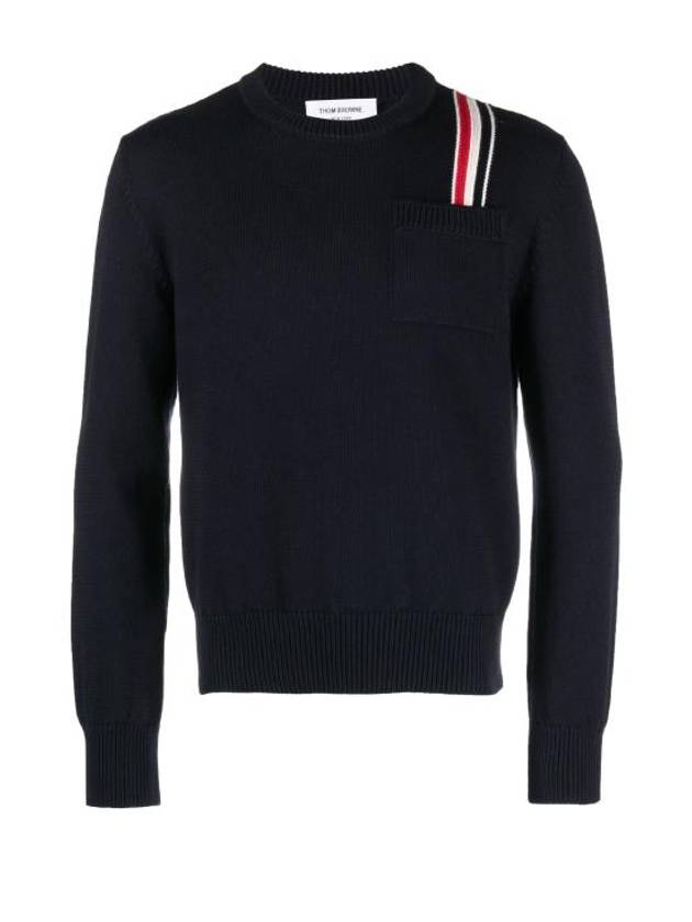 RWB Striped Intarsia Cotton Knit Top Navy - THOM BROWNE - BALAAN 2