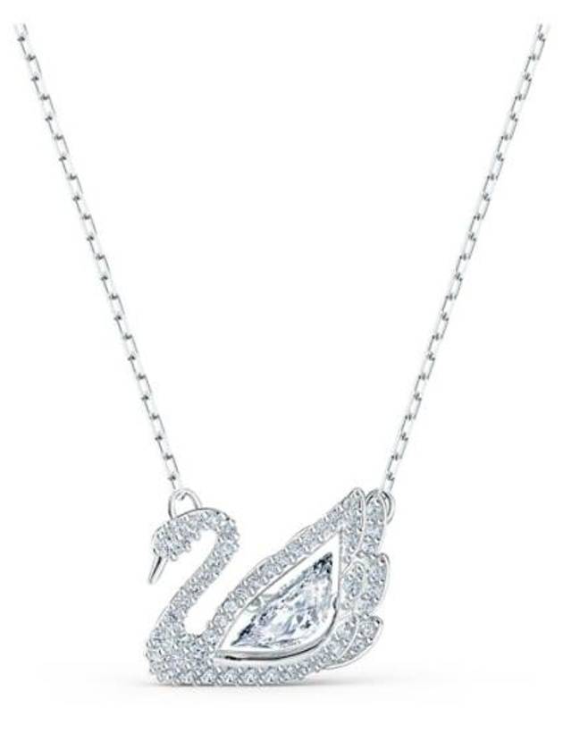 Iconic Swan Pendant Necklace White Silver - SWAROVSKI - BALAAN 2