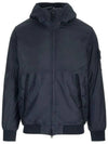 Men's Garment Dyed Crinkle Reps Recycled Nylon Primaloft TC Hooded Jacket Navy - STONE ISLAND - BALAAN 2