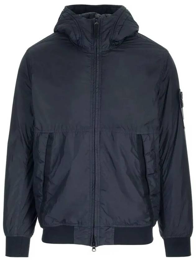 Men's Garment Dyed Crinkle Reps Recycled Nylon Primaloft TC Hooded Jacket Navy - STONE ISLAND - BALAAN 2