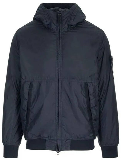 Men's Garment Dyed Crinkle Reps Recycled Nylon Primaloft TC Hooded Jacket Navy - STONE ISLAND - BALAAN 2