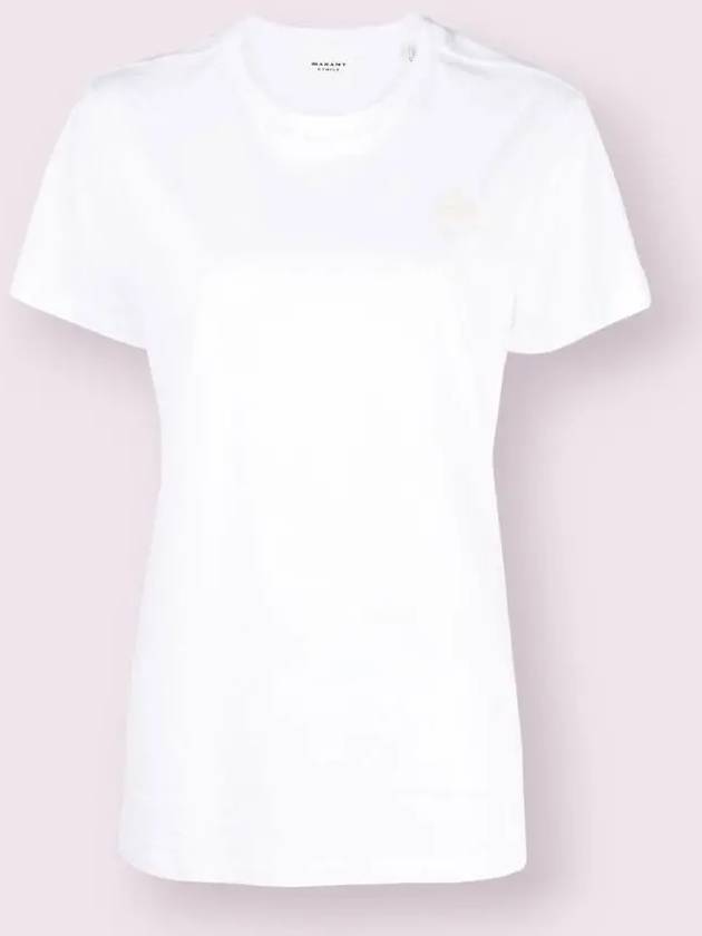 Aby Logo Short Sleeve T-Shirt White - ISABEL MARANT - BALAAN 3