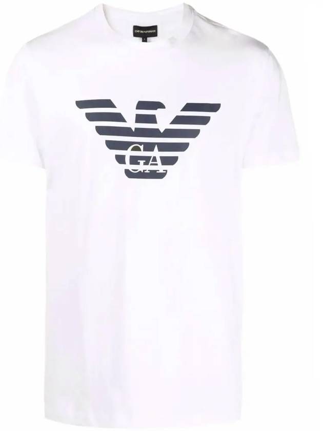 Pima Jersey Logo Print Short Sleeve T-Shirt White - EMPORIO ARMANI - BALAAN 2