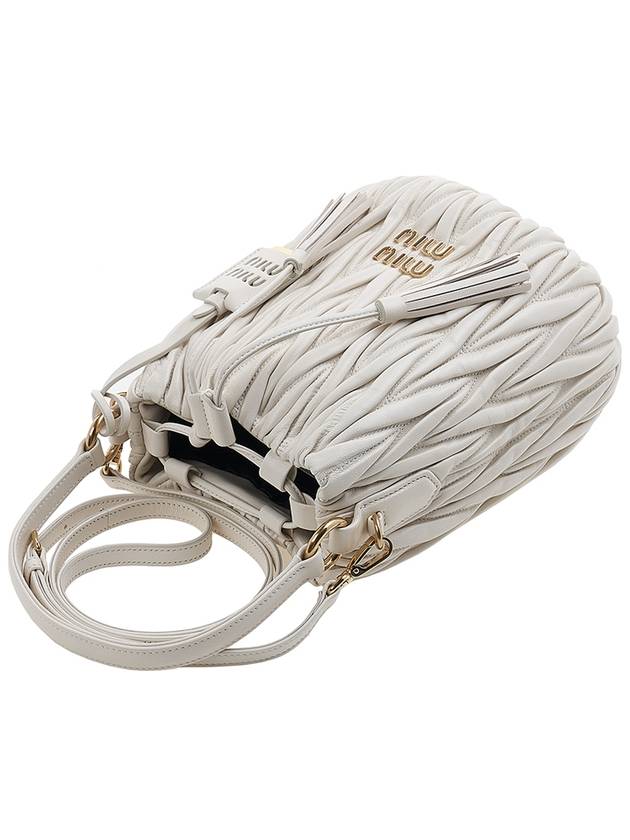 Matelasse Nappa Leather Bucket Bag White - MIU MIU - BALAAN 5