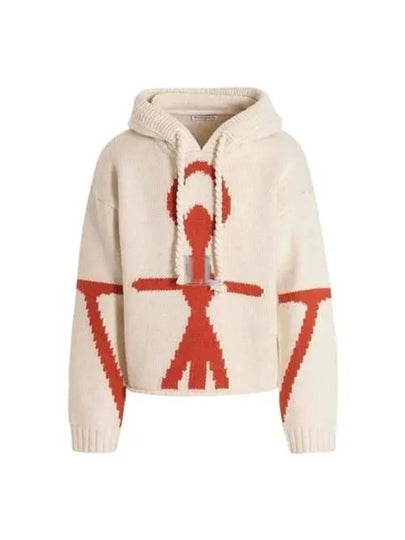 Anchor Logo Oversized Knit Hoodie White - JW ANDERSON - BALAAN 2