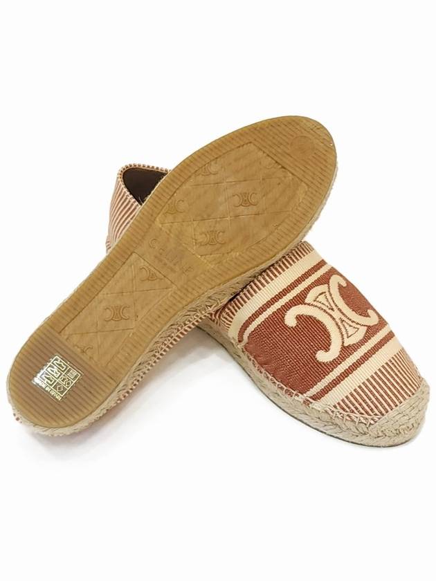 Women s Les Espadrilles Flat Shoes Jacquard Canvas Rust Beige 3583223 57C 18RS - CELINE - BALAAN 5