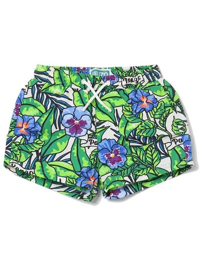 Kids Floral Motif Swim Pants Green - KENZO - BALAAN 2