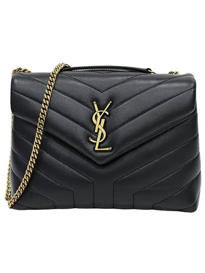 Bronze Monogram Loulou Matelasse Y Leather Small Shoulder Bag Black - SAINT LAURENT - BALAAN 2